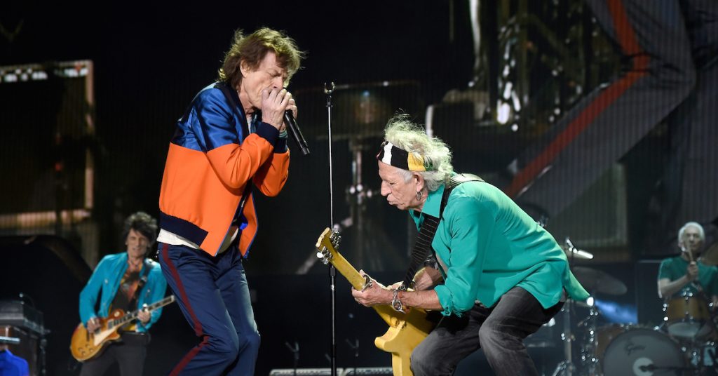 Ronnie Wood, Mick Jagger, Keith Richards and Charlie Watts at Desert Trip, 2016 (Photo by Kevin Mazur/Getty Images for Desert Trip)