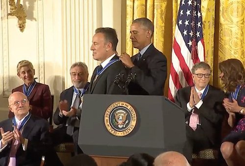 President Obama awards the presidential Medal of Freedom to Bruce Springsteen, November 2016