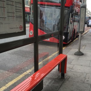 The bus stop near Gouldman's London flat