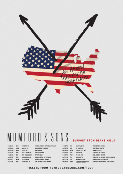 Mumford Sons 2016 Tour Graphic