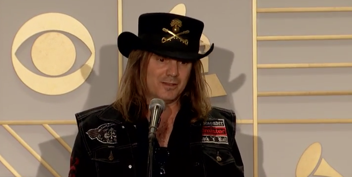 Lemmy Kilmister's son Paul speaking to the press following The Hollywood Vampires' tribute