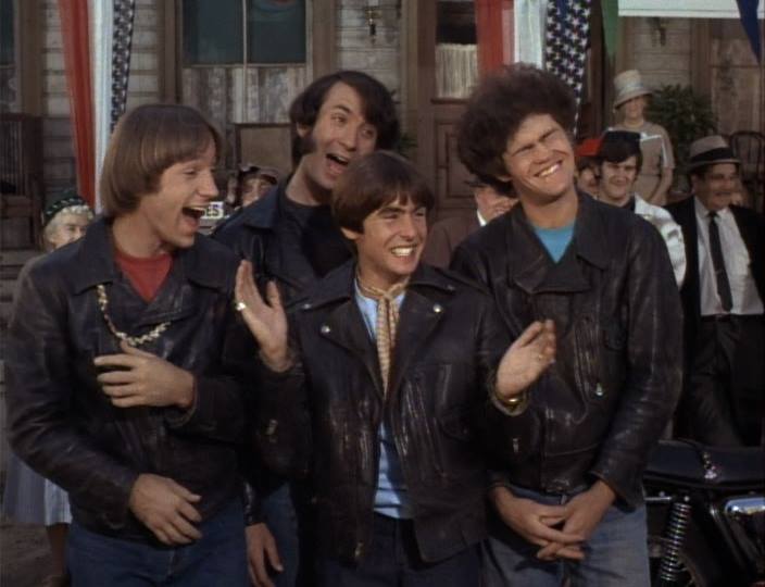 (L-R): Peter Tork, Michael Nesmith, Davy Jones and Micky Dolenz from a 1967 episode of The Monkees TV series (via their Facebook)