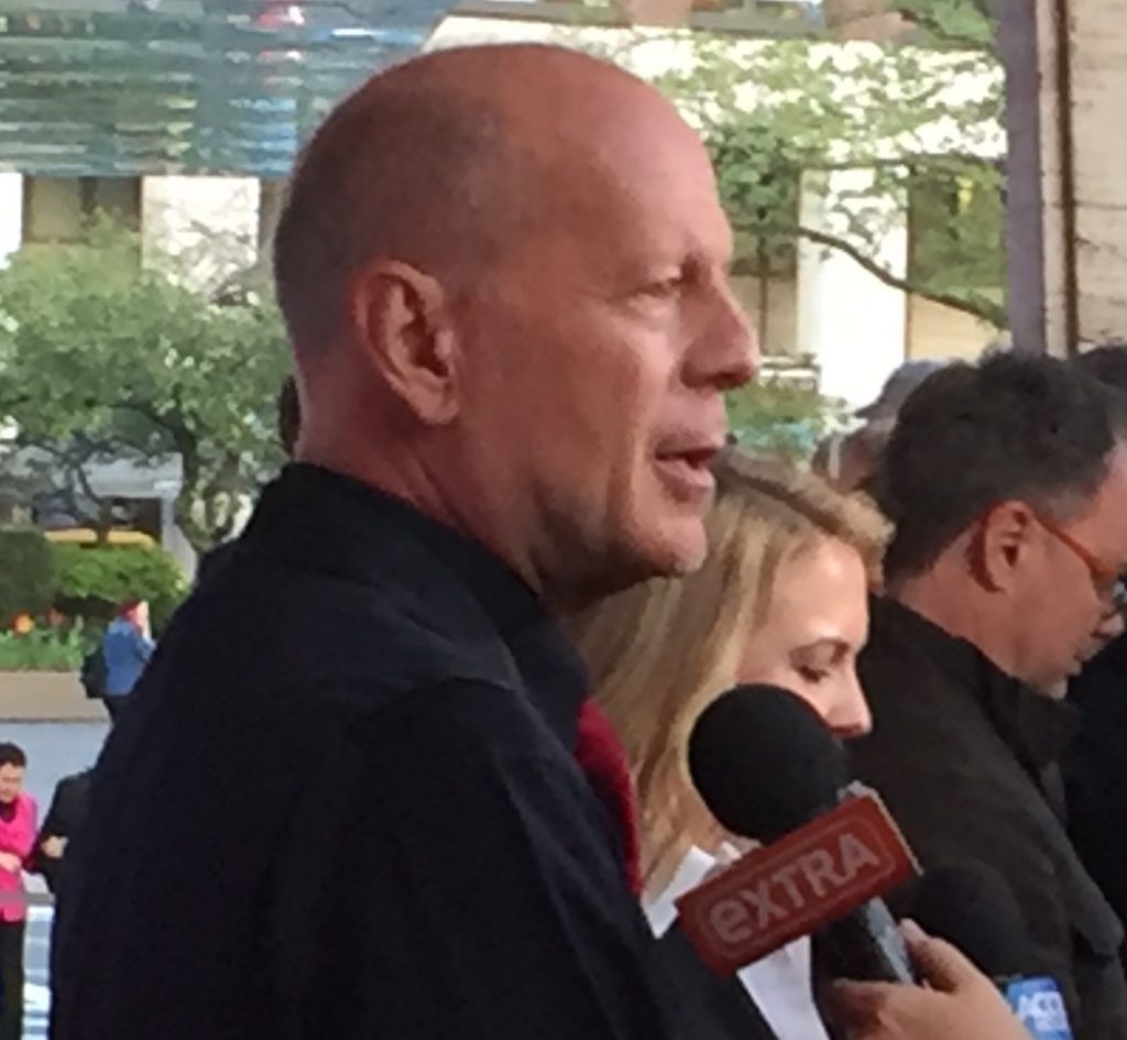 Bruce Willis - who starred with Liv Tyler in Armegeddon - also walked the Red Carpet (Photo: Greg Brodsky)