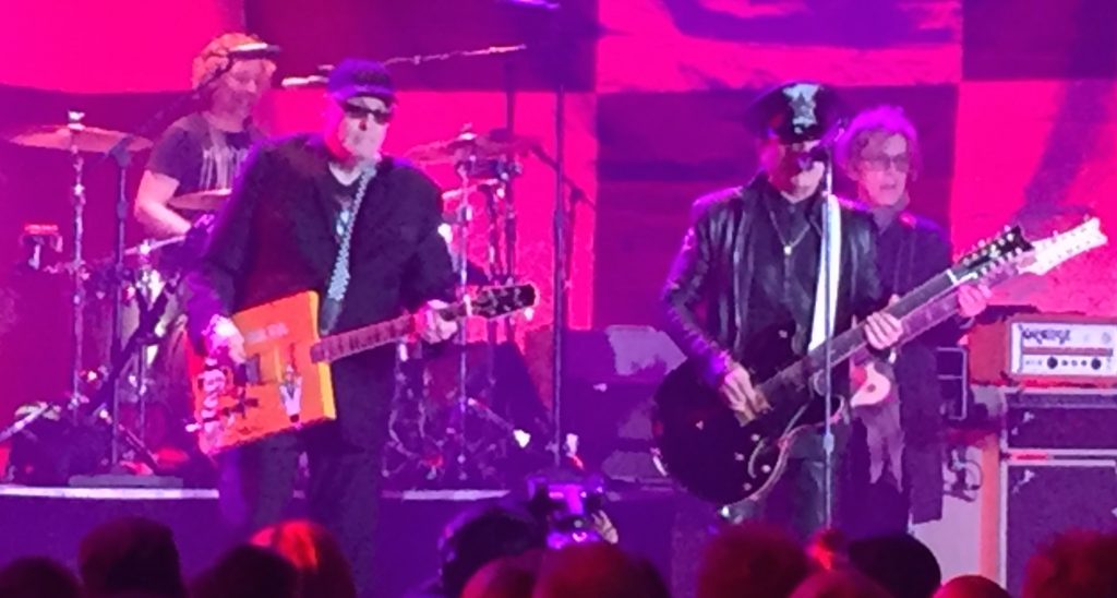 (L-R) Cheap Trick's Daxx Nielsen, Rick Nielsen, Robin Zander and Tom Petersson at the Front and Center taping, April 10 2016. (Photo: Greg Brodsky)