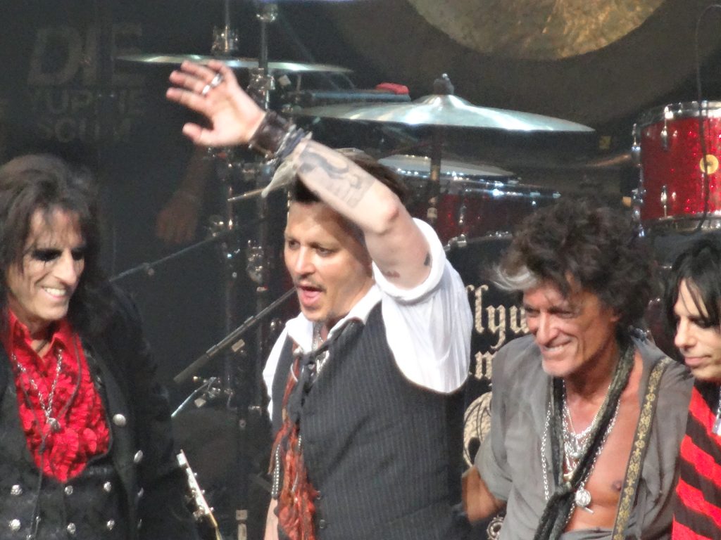 Alice Cooper, Johnny Depp and Joe Perry at the Grand Theater at Foxwoods, Mashantucket, CT, July 2, 2016. Photo: Roza Yarchun