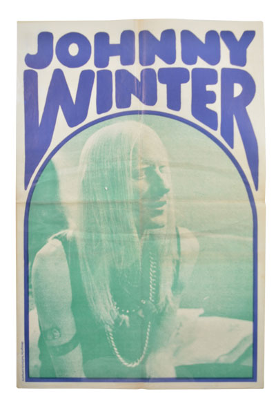 Vintage Johnny Winter poster included in the auction