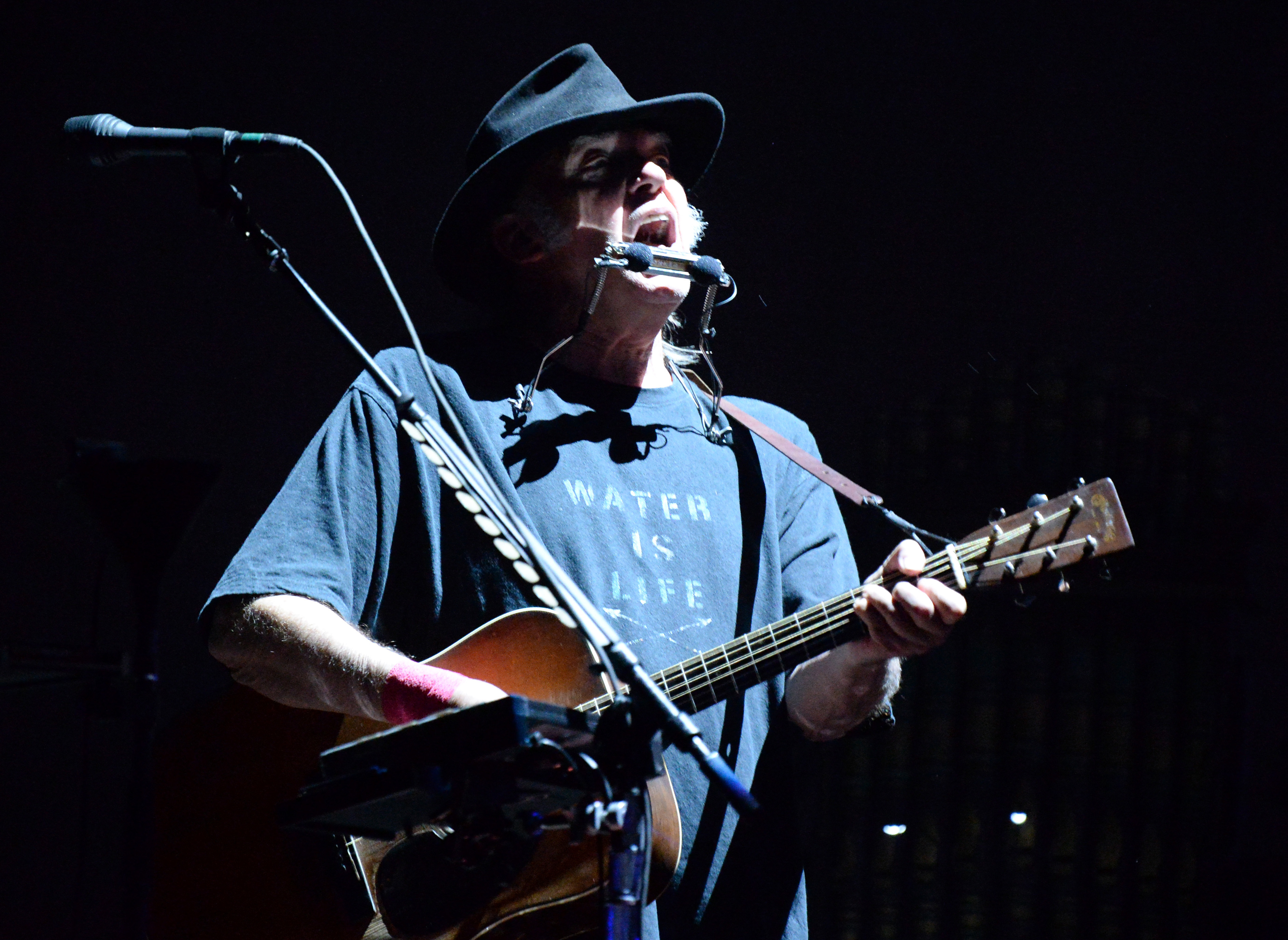 Neil Young performs onstage during Desert Trip at The Empire Polo Club on October 8, 2016 in Indio, California. (Photo by Kevin Mazur/Getty Images for Desert Trip. Used with permission)