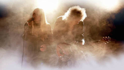 Brian May (right) and Kerry Ellis