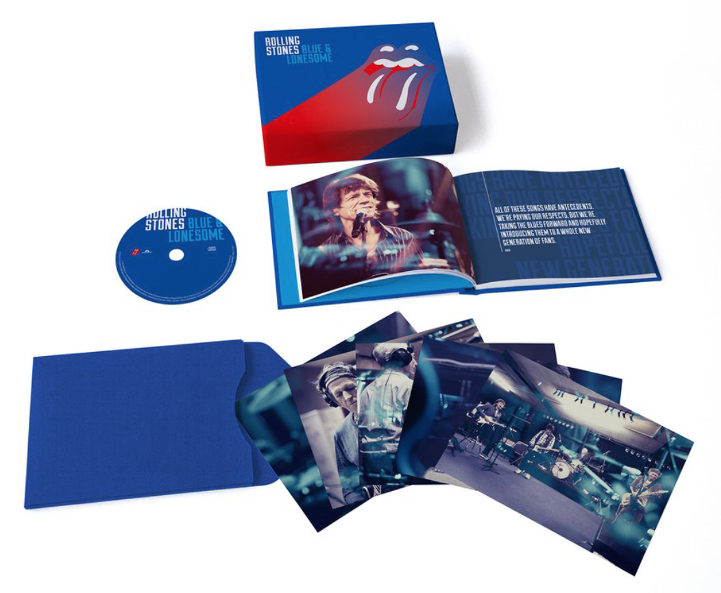 The Blue & Lonesome deluxe CD edition includes a 75-page mini book and band postcards