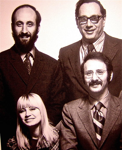 Milt Okun (top right) with Peter, Paul and Mary in the 1970s