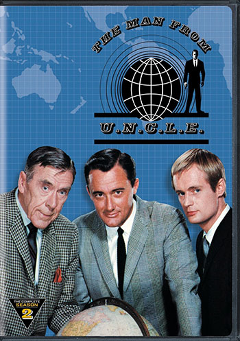 Robert Vaughn (c) with The Man From U.N.C.L.E. co-stars Leo G. Carroll and David McCallum