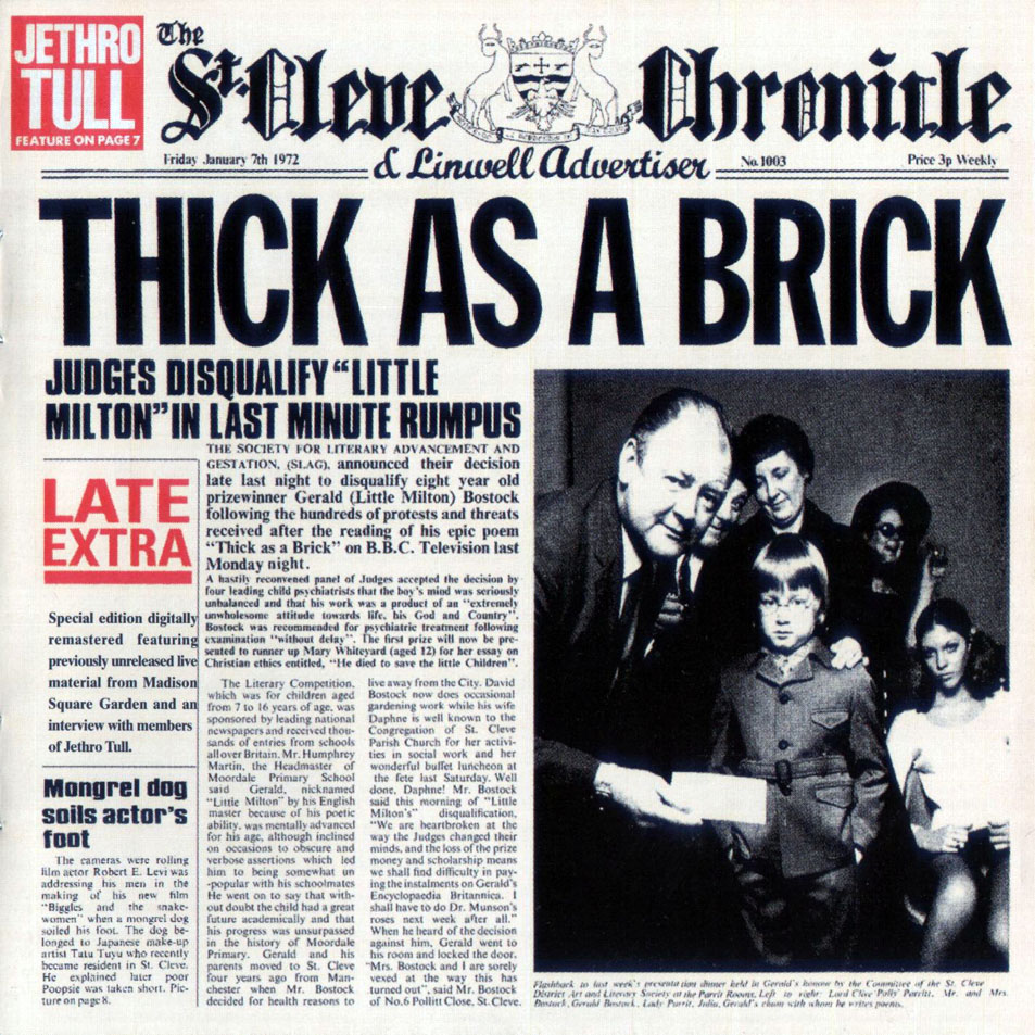 jethro tull thick as a brick tour 1972